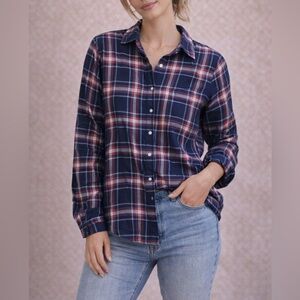 Hollister Navy and Red Plaid Shirt